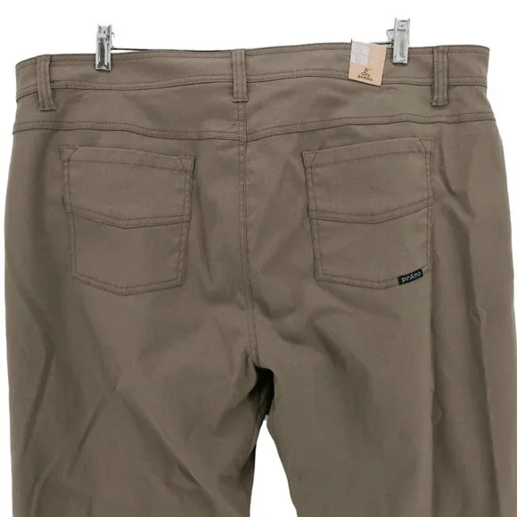 NWT PRANA Brion Pants Mud Brown Casual Hiking Outdoor Stretch Slim Fit 42x32